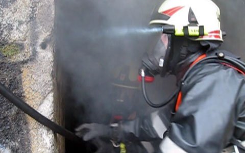 Feuer in einem ehemaligen Bunker im Stadtteil Öd