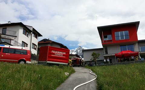 Waldbrandübung in Ötzerau, Bezirk Imst