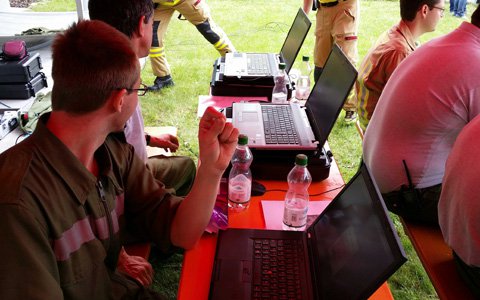 Waldbrandübung in Ötzerau, Bezirk Imst