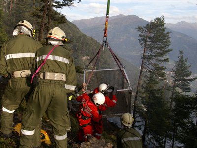 Waldbrand oberhalb von Grins