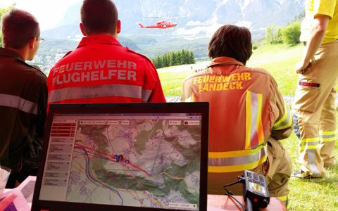Waldbrandübung in Ötzerau, Bezirk Imst