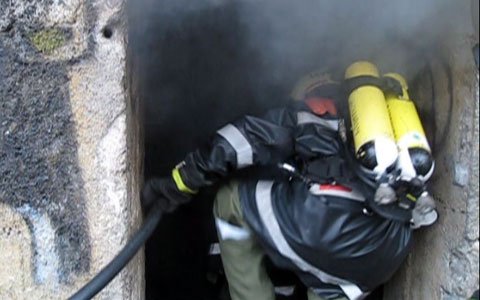 Feuer in einem ehemaligen Bunker im Stadtteil Öd