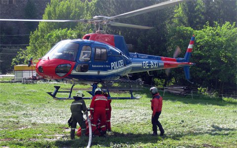 Waldbrand unterhalb der Arlbergbahn-Bahnstrecke