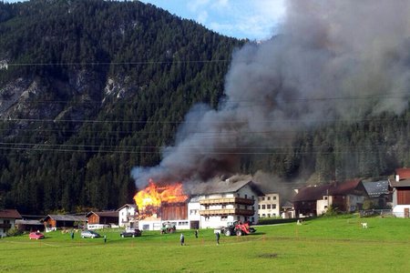 Brand eines Wirtschaftsgebäudes in Schnann